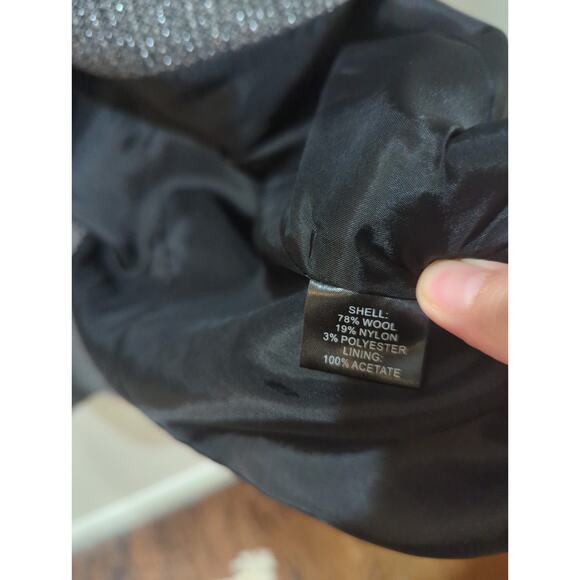 Hilton Hollis Gray Metallic Satin Trim Coat Jacket - Picture 4 of 5